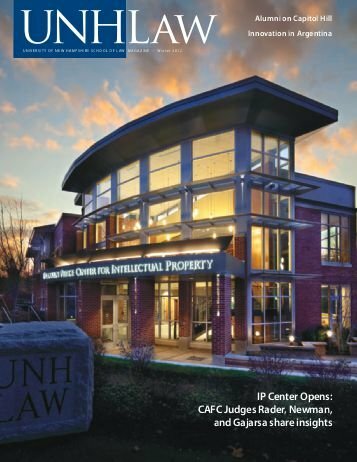 UNH Law Alumni Magazines Index - IP Accomplishments Focus - Winter 2012